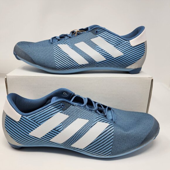 Adidas The Road Shoe Cycling Shoes Men SZ 12 Womens 13 Cleats White Blue GW5327 - Picture 1 of 10